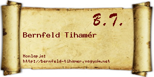 Bernfeld Tihamér névjegykártya